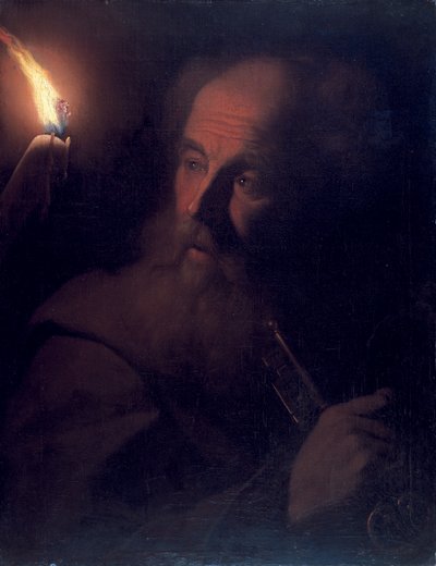 St Peter by Candlelight、c.1700-06 作： Godfried Schalcken